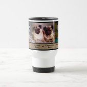 3つの写真および9つのテキスト・ボックスカスタムな犬のタンブラー トラベルマグ (中央)