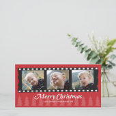 3つの写真のためのメリークリスマスの写真カード シーズンカード (スタンド正面)