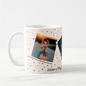 3つの写真のコラージュのピンクのパーソナライズでカスタムな文字 コーヒーマグカップ (左)