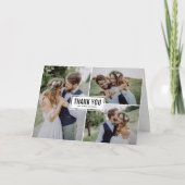 3つの写真のコラージュの結婚式は感謝していしています サンキューカード (正面)