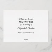 3つの写真のコラージュエレガント日付を保存 箔招待状 (裏面)