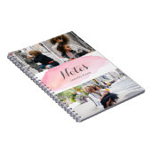 3つの写真のピンクの水彩画 ノートブック (右側)