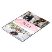 3つの写真のピンクの水彩画 ノートブック (左側)