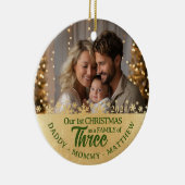 3つの写真のファミリーオーナメント初めてのクリスマス セラミックオーナメント (右)