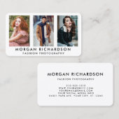 3つの写真のモダンなカメラマン白いR 名刺 (正面/裏面)