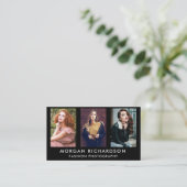 3つの写真のモダンなカメラマンBlk 名刺 (スタンド正面)