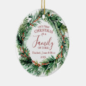 3つの写真の家族としての初めてのクリスマス セラミックオーナメント (右)