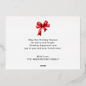 3つの写真の家族としての初めてのクリスマス 箔シーズンカード (裏面)