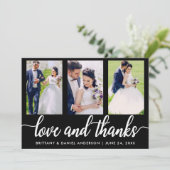 3つの写真の愛および感謝の結婚 サンキューカード (スタンド正面)
