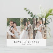 3つの写真の愛感謝していと結婚の サンキューカード (スタンド正面)