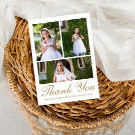 3つの写真の緑の最初の聖餐式 サンキューカード