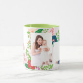 3つの写真の花の母の日のコーヒー・マグ マグカップ (中央)