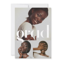 3つの写真コラージュ白黒卒業パーティー