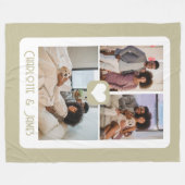 3つの写真テンプレートパーソナライズされたあなたによる フリースブランケット (正面(横))