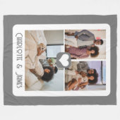 3つの写真テンプレートパーソナライズされたあなたによる フリースブランケット (正面(横))