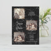 3つの写真ドッグ結婚の婚約大理石フェイク石 (スタンド正面)