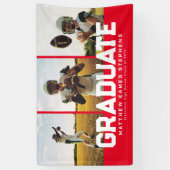 3つの写真生はっきりした成者スポーティな赤い卒業 横断幕 (縦)