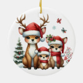 3つの初めてのクリスマス家族Keepsake写真 セラミックオーナメント (裏面)