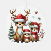 3つの初めてのクリスマス家族Keepsake写真 メタルオーナメント (裏面)