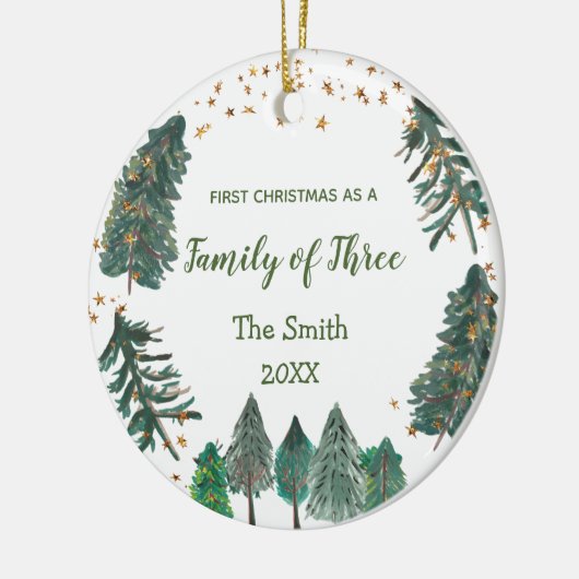3つの初めてのクリスマス群 セラミックオーナメント (左)