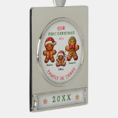 3つの初めてのクリスマス シルバープレートバナーオーナメント (右)
