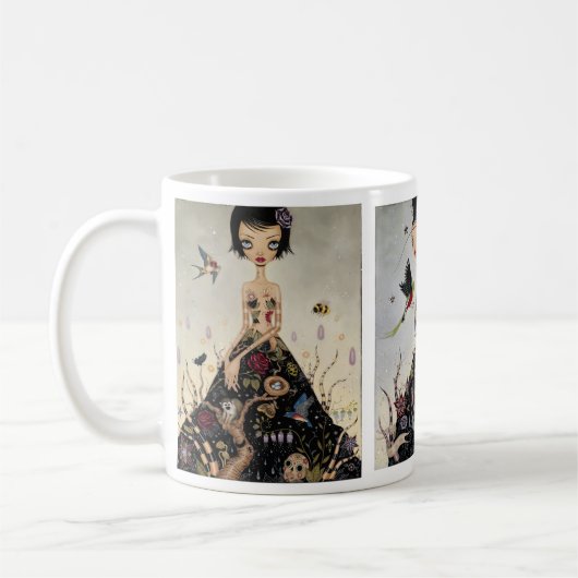 3つの勉強が付いているマグ コーヒーマグカップ (左)