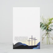 3つの十字が固定 便箋 (スタンド正面)