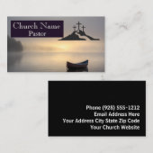 3つの十字型の空のボート日の出の教会の牧師 名刺 (正面/裏面)