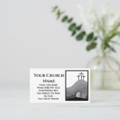 3つの十字型の空の墓白黒教会の牧師 名刺 (スタンド正面)