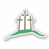 3つの十字架イエス・キリストが復活した！ シール (正面)