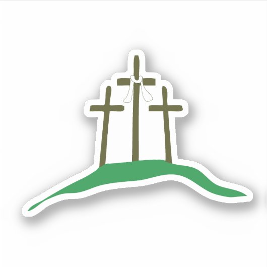 3つの十字架イエス・キリストが復活した！ シール (正面)