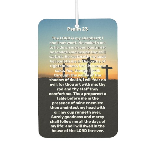 3つの十字詩編23日没メモリアル カーエアーフレッシュナー (正面)