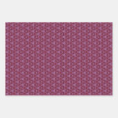 3つの印刷された紫の影のセット ラッピングペーパーシート (正面3)