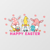 3つの可愛いイースターバニー格言とウサギの耳 ウィンドウサイン (シート)