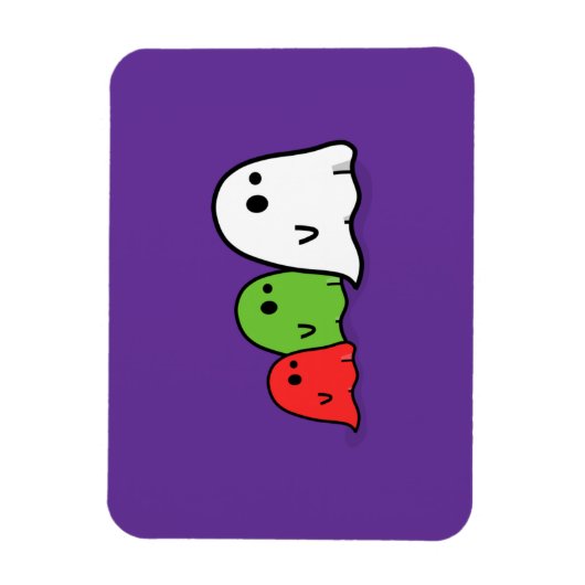 3つの可愛い幽霊ハロウィンプレミアムフレキシマグネット マグネット (縦)