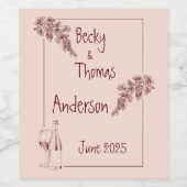 3つの名前を持つ単純デザイン ワインラベル (シングルラベル)