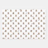 3つの名前,赤とジンジャーブレッドマンパターン休日 ラッピングペーパーシート (正面2)