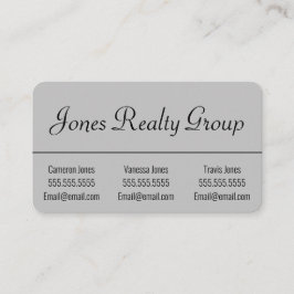 3つの名前QRコードロゴ |グレーモダン小 名刺