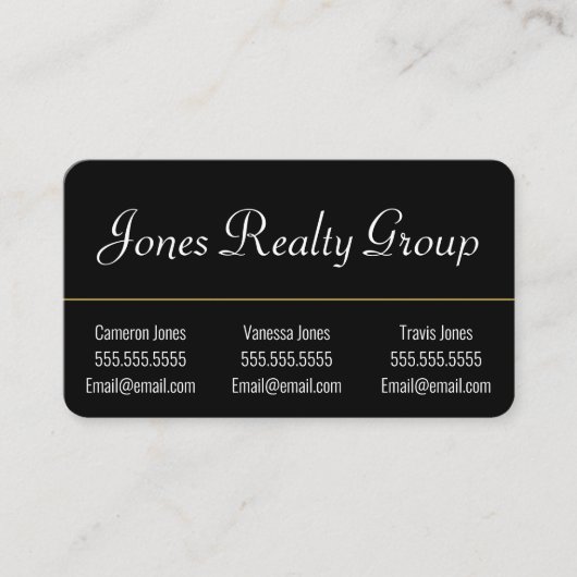 3つの名前QRコードロゴ |ブラックビモダンジネスカード 名刺 (正面)