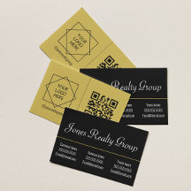 3つの名前QRコードロゴ |ブラックビモダンジネスカード