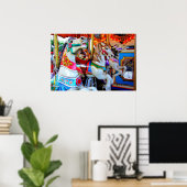 3つの回転木馬ポニー ポスター (ホームオフィス)