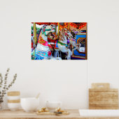 3つの回転木馬ポニー ポスター (キッチン)