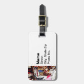 3つの回転木馬馬クローズアップ荷物タグ ラゲッジタグ (正面縦)