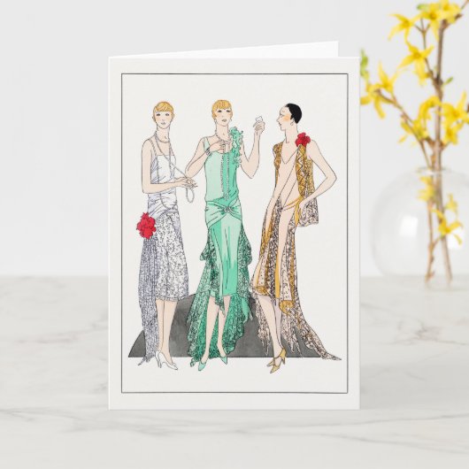 3つの夕べドレスにレース付きRacine カード (黄色い花)