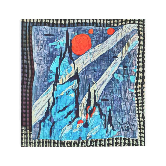 3つの太陽絵画を持つ都市アート メタルプリント (正面)