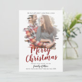 3つの妊娠写真のブラシ付き赤い家族 シーズンカード (スタンド正面)