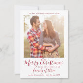 3つの妊娠写真のミニマルな赤の家族 シーズンカード (正面)