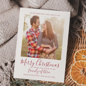 3つの妊娠写真のミニマルな赤の家族 シーズンカード