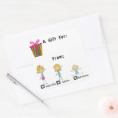 3つの子供の名前ステッカーで愛らしい贈り物ラベル スクエアシール (封筒)