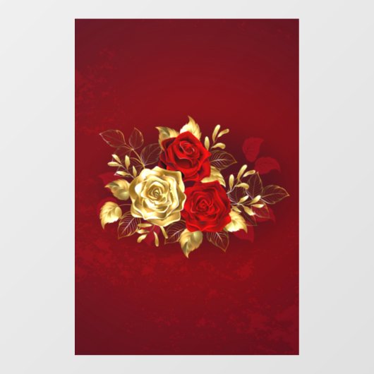 3つの宝飾ローズ ウィンドウサイン (シート)